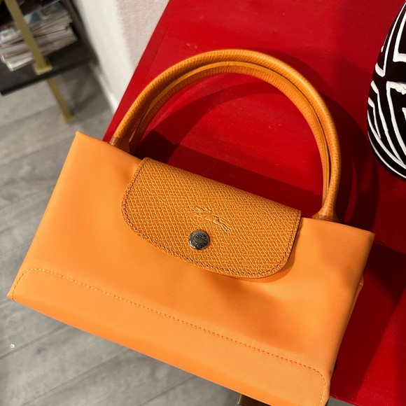 LONGCHAMPLe Pliage Green Canvas Shoulder Bag In Orange BNWT MEDIUM - Picture 8 of 9